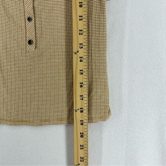 American Eagle Outfitters Stripped Button T Shirt Blouse Medium Yellow - Picture 4 of 10